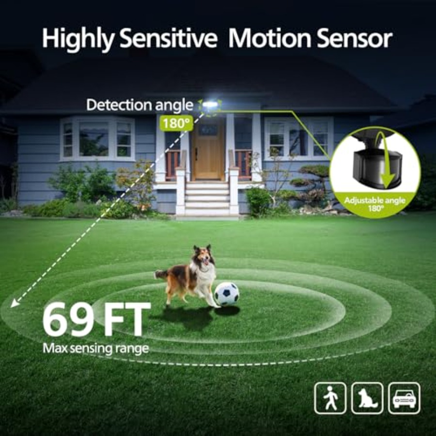 7W 7400LM LED Security Lights  – Motion Sensor Pir Wired Bewertung und Preis